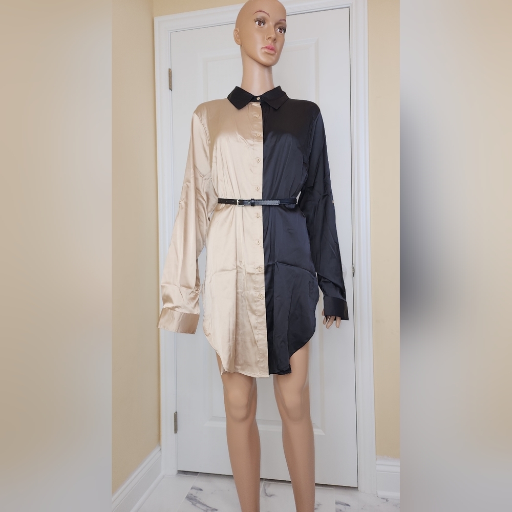 Fashion nova two-tone satin shirt - Picture 2 of 13